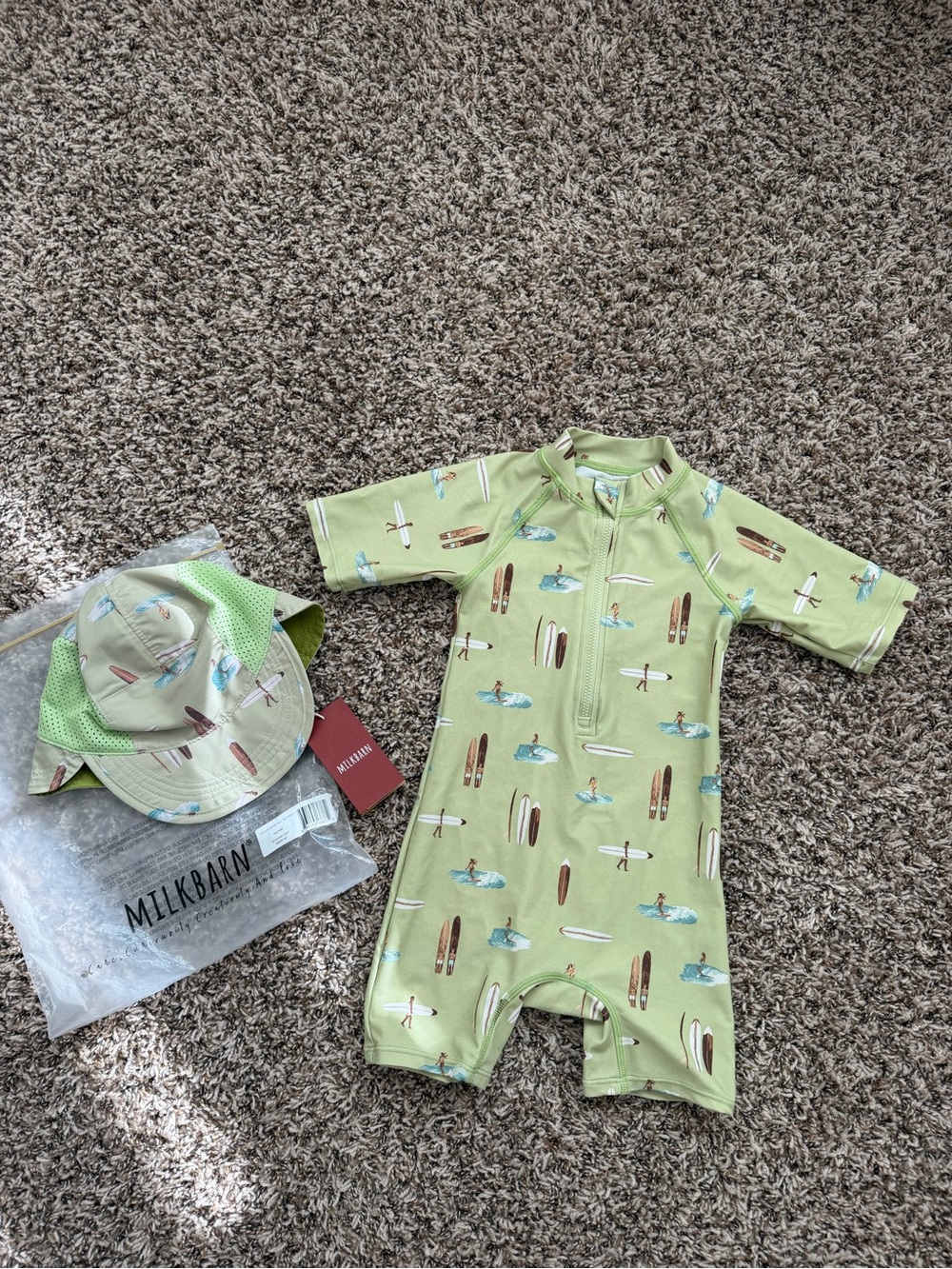 MilkBarn One Piece Swimsuit With Sun Hat 18-24m